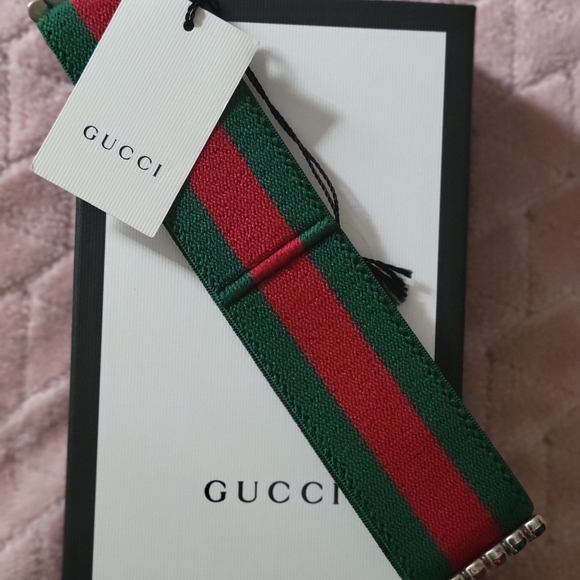 100% Authentic GUCCI Crystal Embellished Web Headband size M - Picture 4 of 6